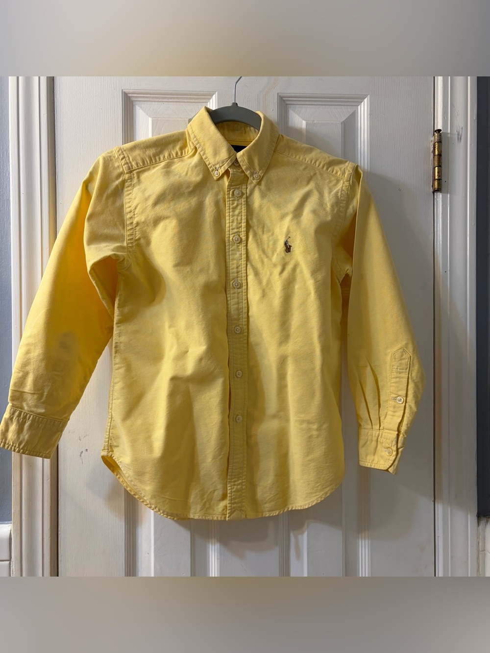 Ralph Lauren Boy’s Classic Yellow Button-Down Multi-Color Pony & Rider Size 8